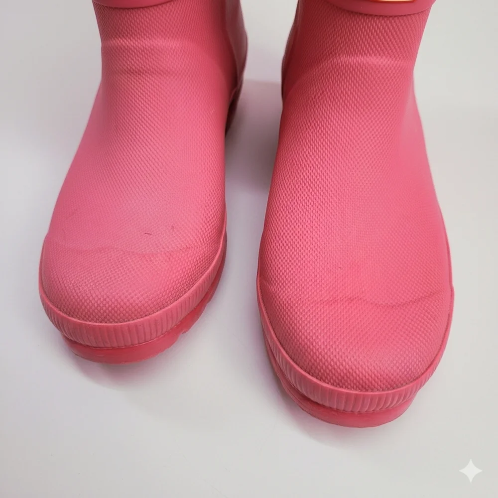 Hunter EU 36 US 4/5 Boots Pink Rubber Rainboots Winter Waterproof Reinforced